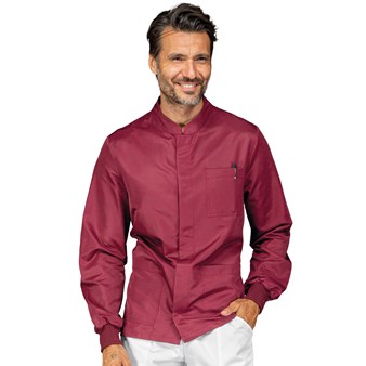 Blouse Corf&#249; Col Mao Bordeaux